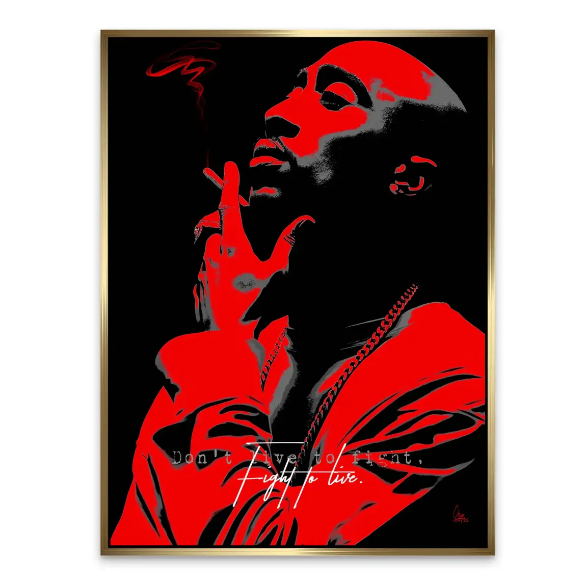 Tupac Fight Alu Dibond Wandbild