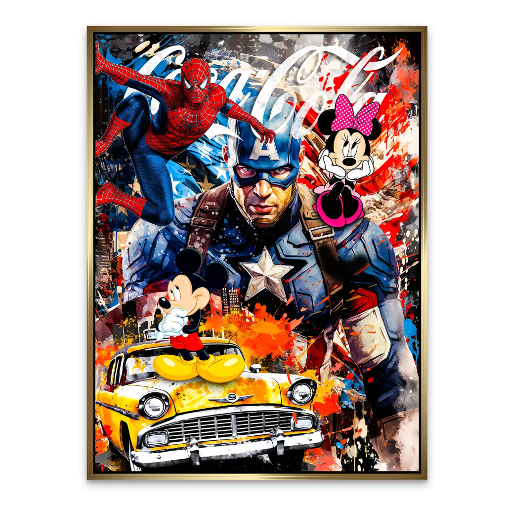 Captain Amerika Pop Art Alu Dibond Bild INGALERIE