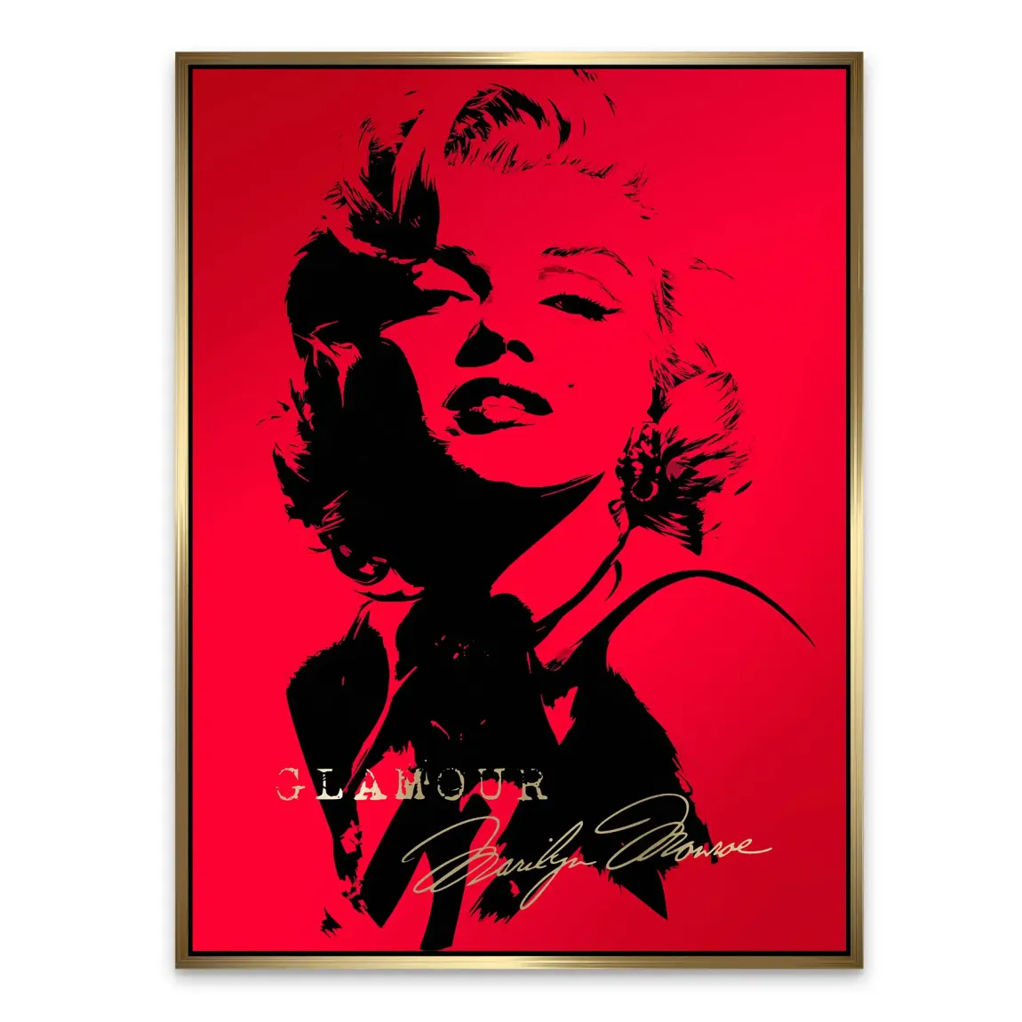 Marilyn Red Glamour Alu Dibond Bild