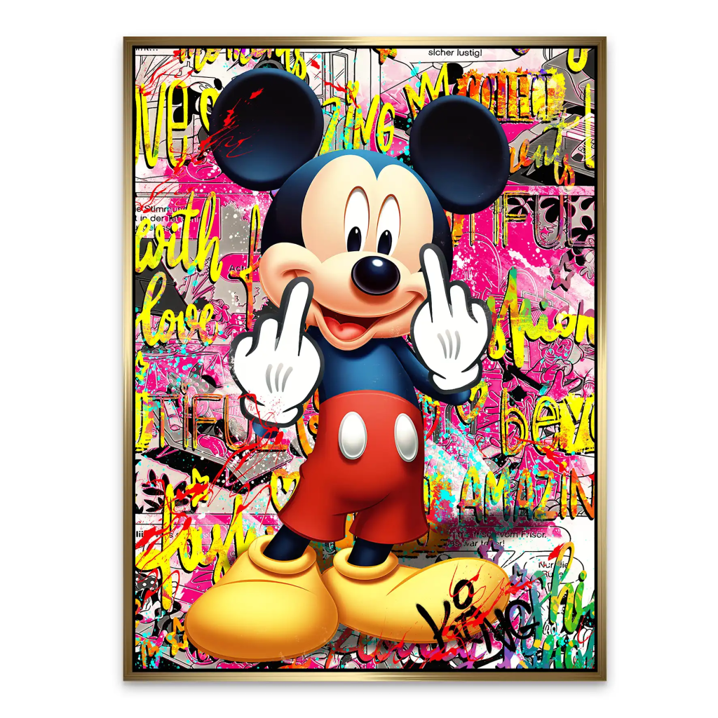 Micky Mittelfinger Street Art AluDibond Bild INGALERIE