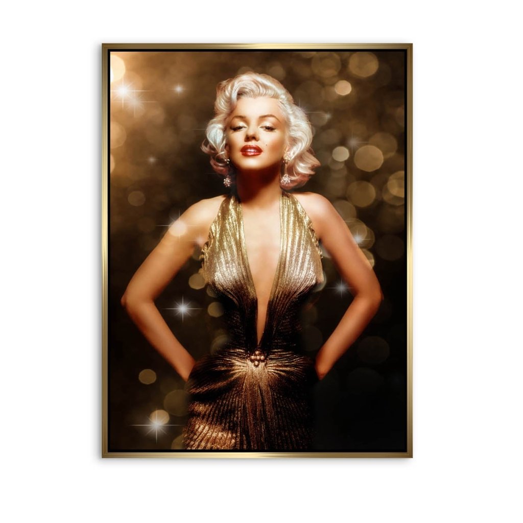 Marilyn Monroe Gold Style AluDibond Bild INGALERIE