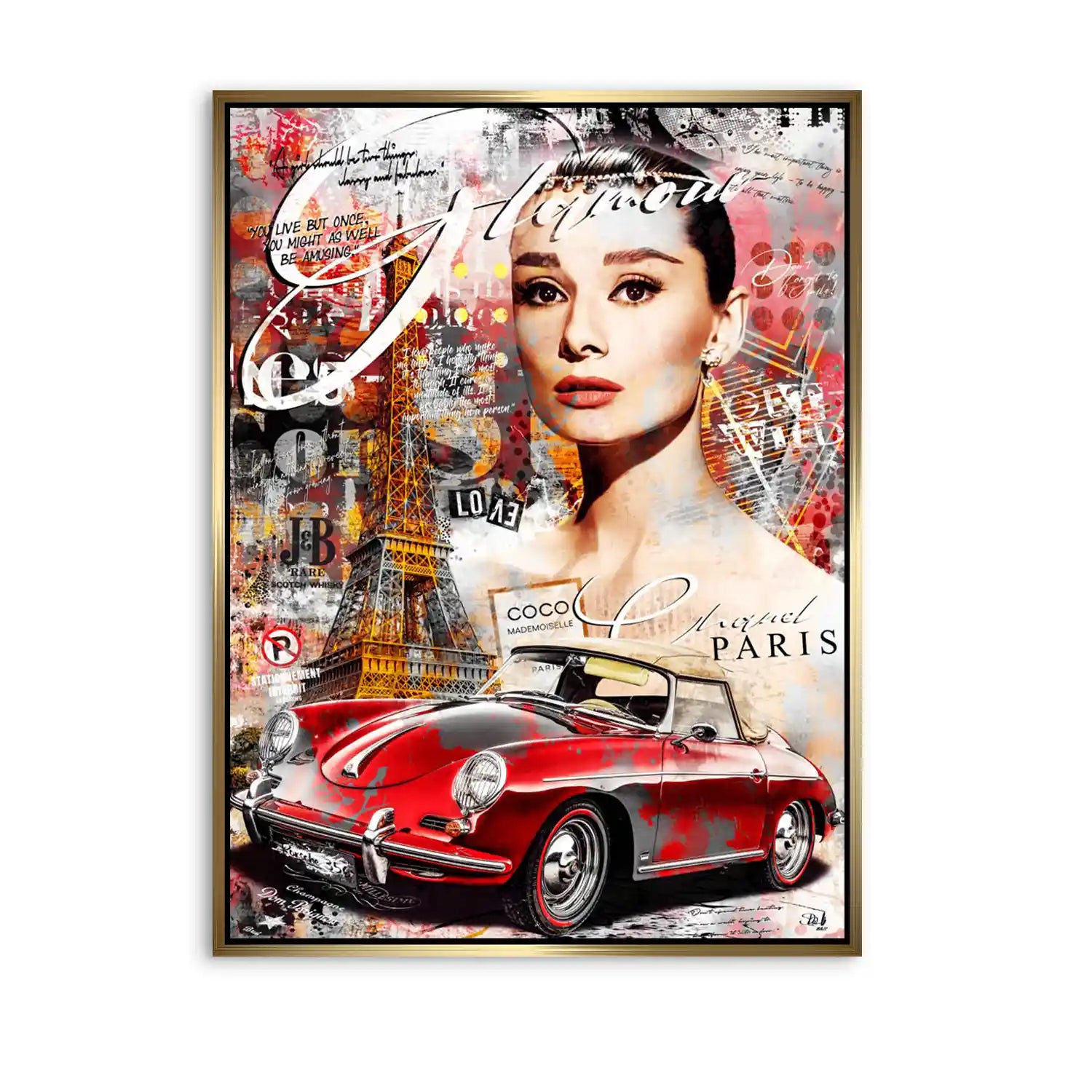 Audrey Porsche Pop Art AluDibond Bild INGALERIE