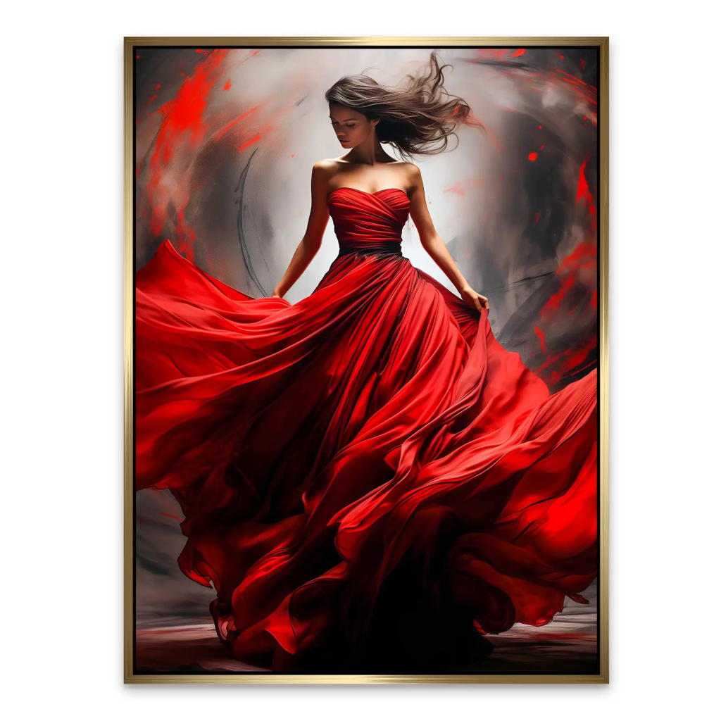 Woman In Red AluDibond Bild INGALERIE