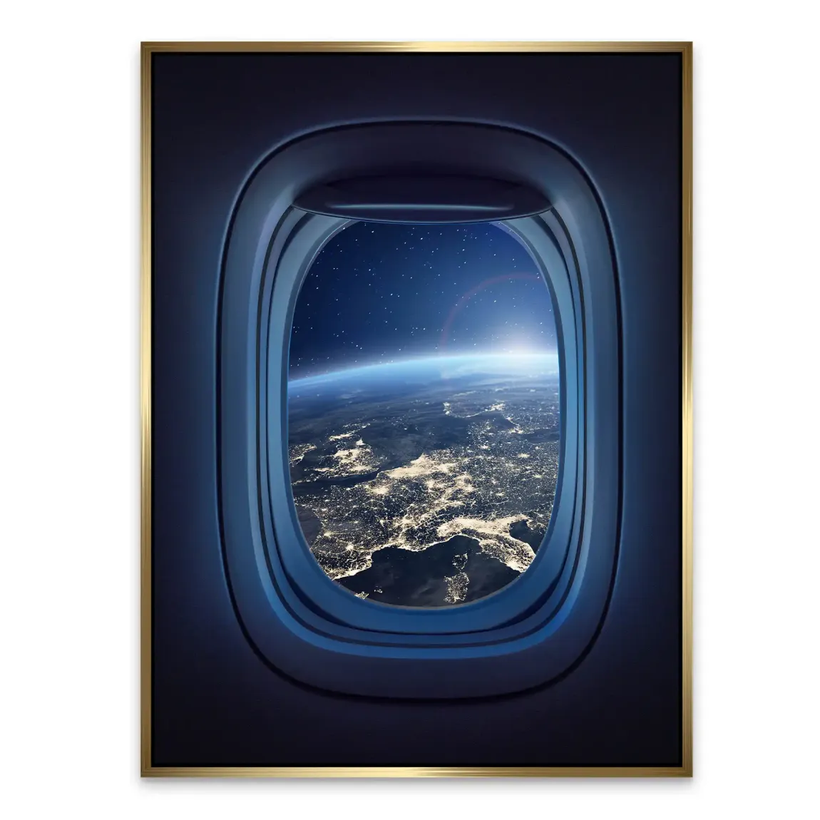Flugzeugfenster Orbit Alu Dibond Bild