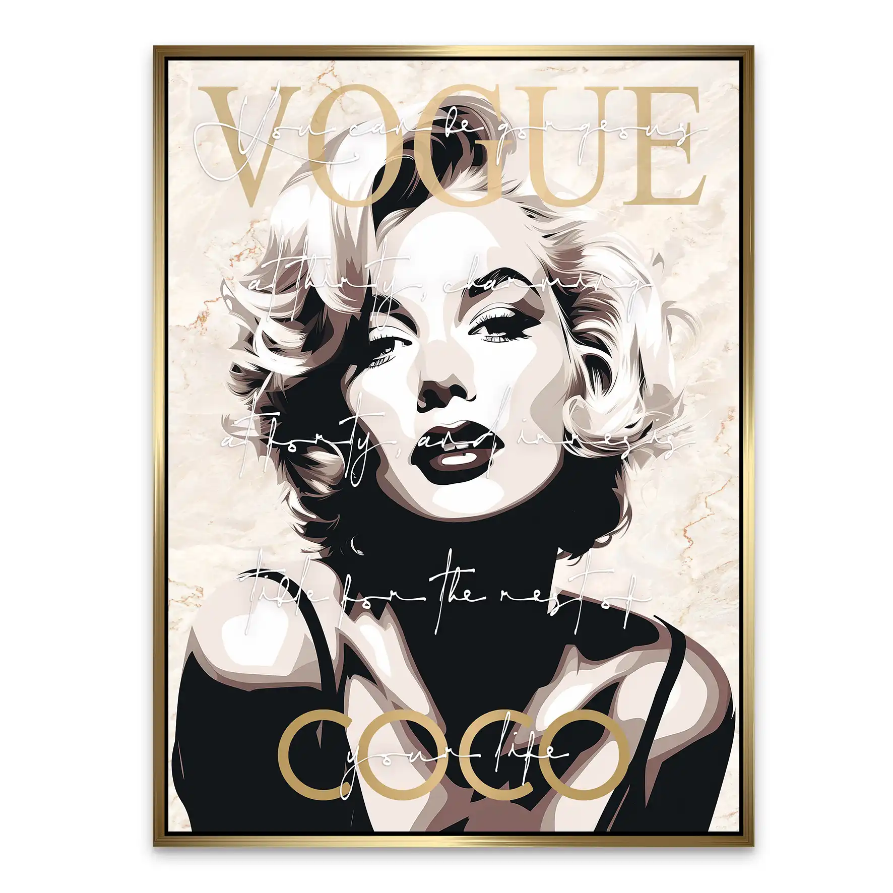 Marilyn Monroe Vogue Coco AluDibond Bild INGALERIE