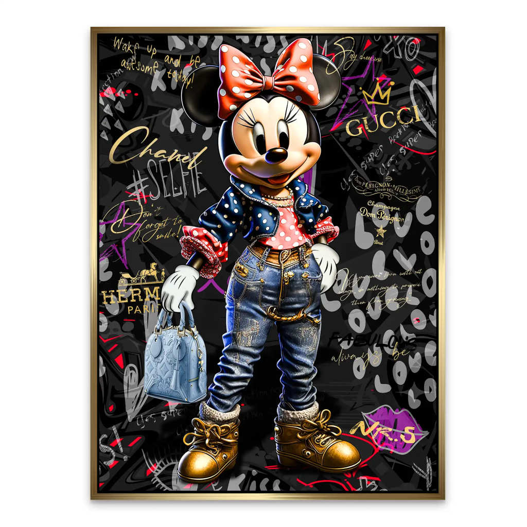 Minnie Maus Street Art Style Style AluDibond Bild INGALERIE