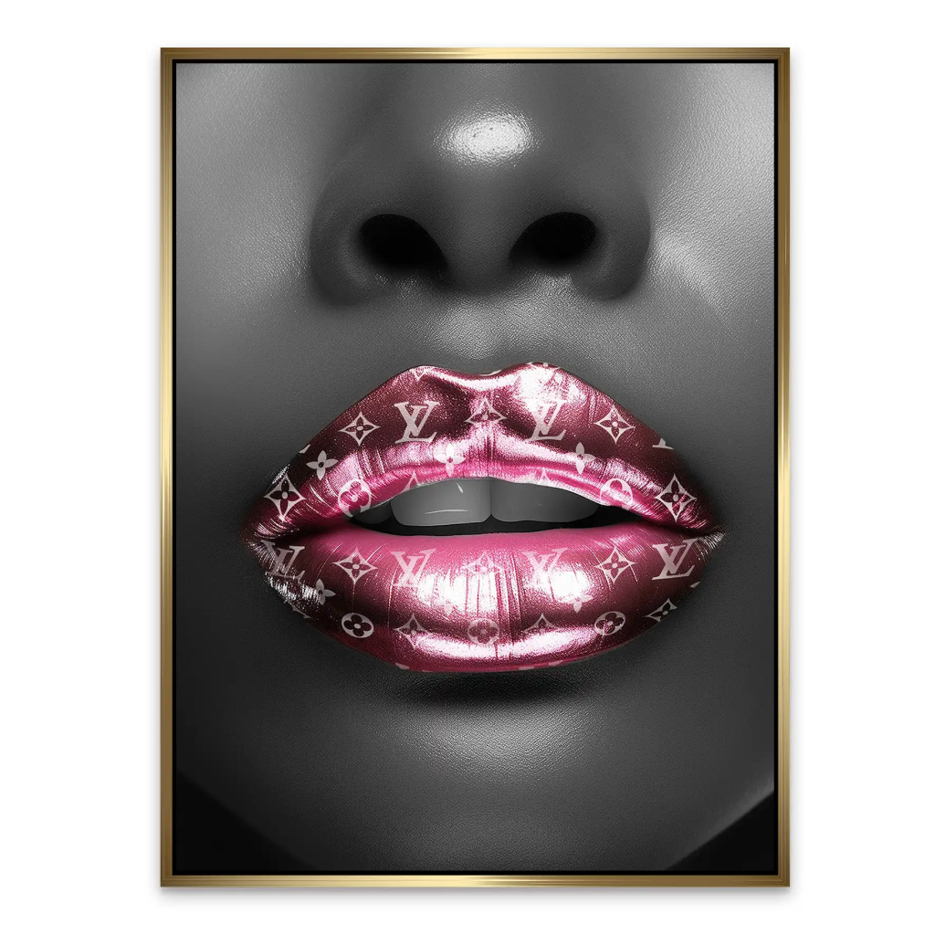 Vuitton Pink Lips AluDibond Bild INGALERIE