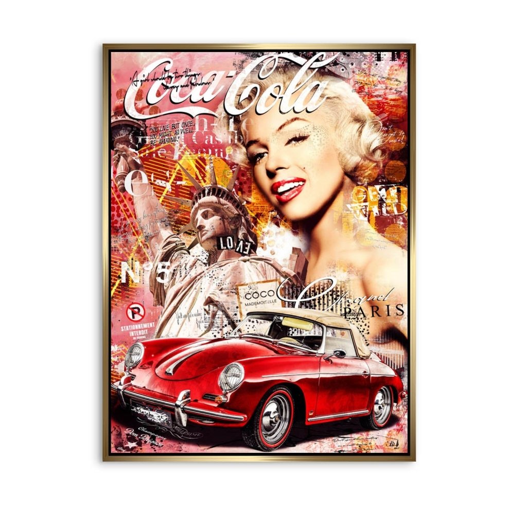 Marilyn Monroe Speedster Pop Art AluDibond Bild INGALERIE