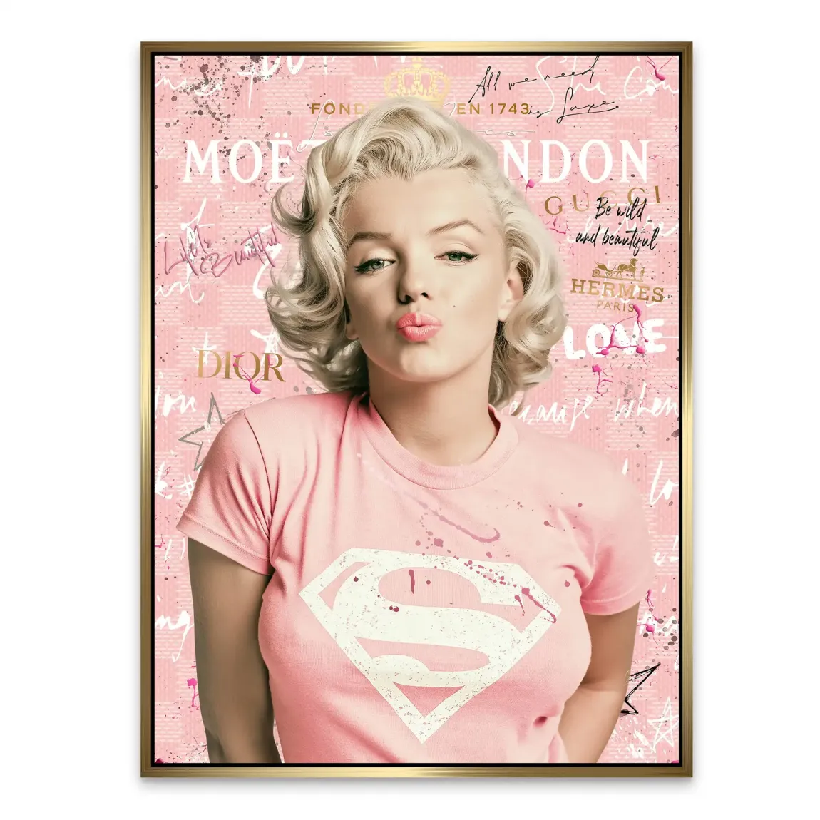 Marilyn Monroe Superman Alu Dibond Wandbild