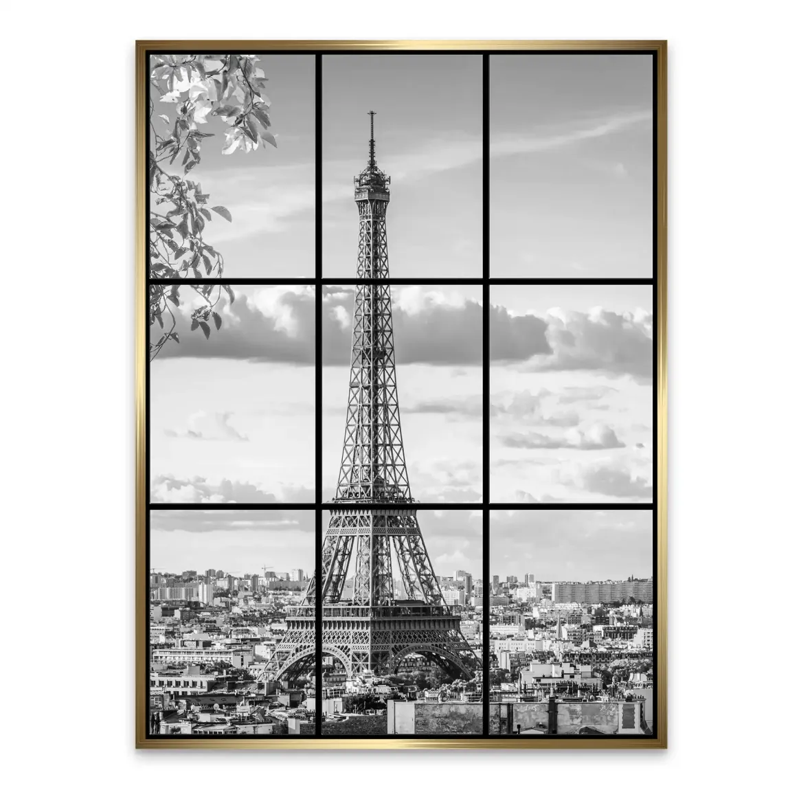 Paris Skyline View Alu Dibond Bild