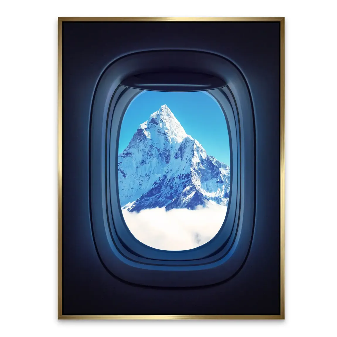 Flugzeugfenster Mount Everest Alu Dibond Bild