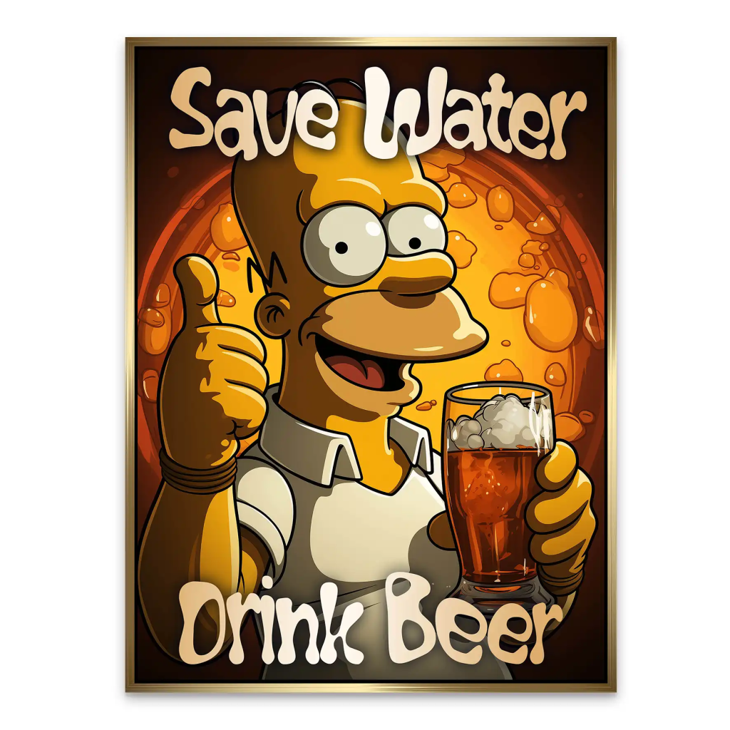 Homer Drink Beer AluDibond Bild INGALERIE