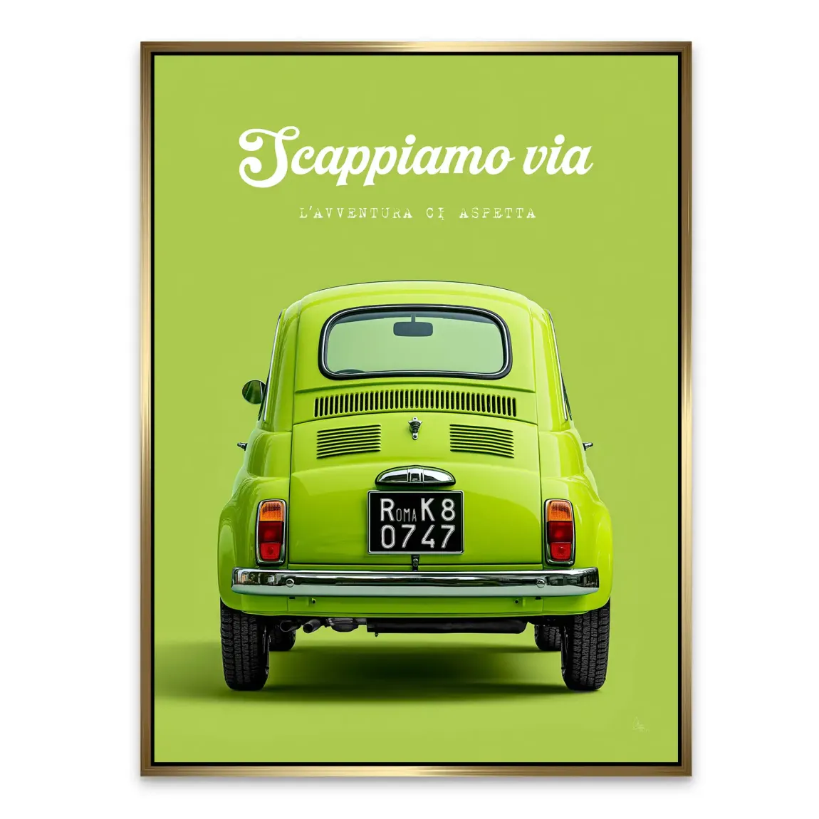 Fiat 500 Italia Alu Dibond Wandbild