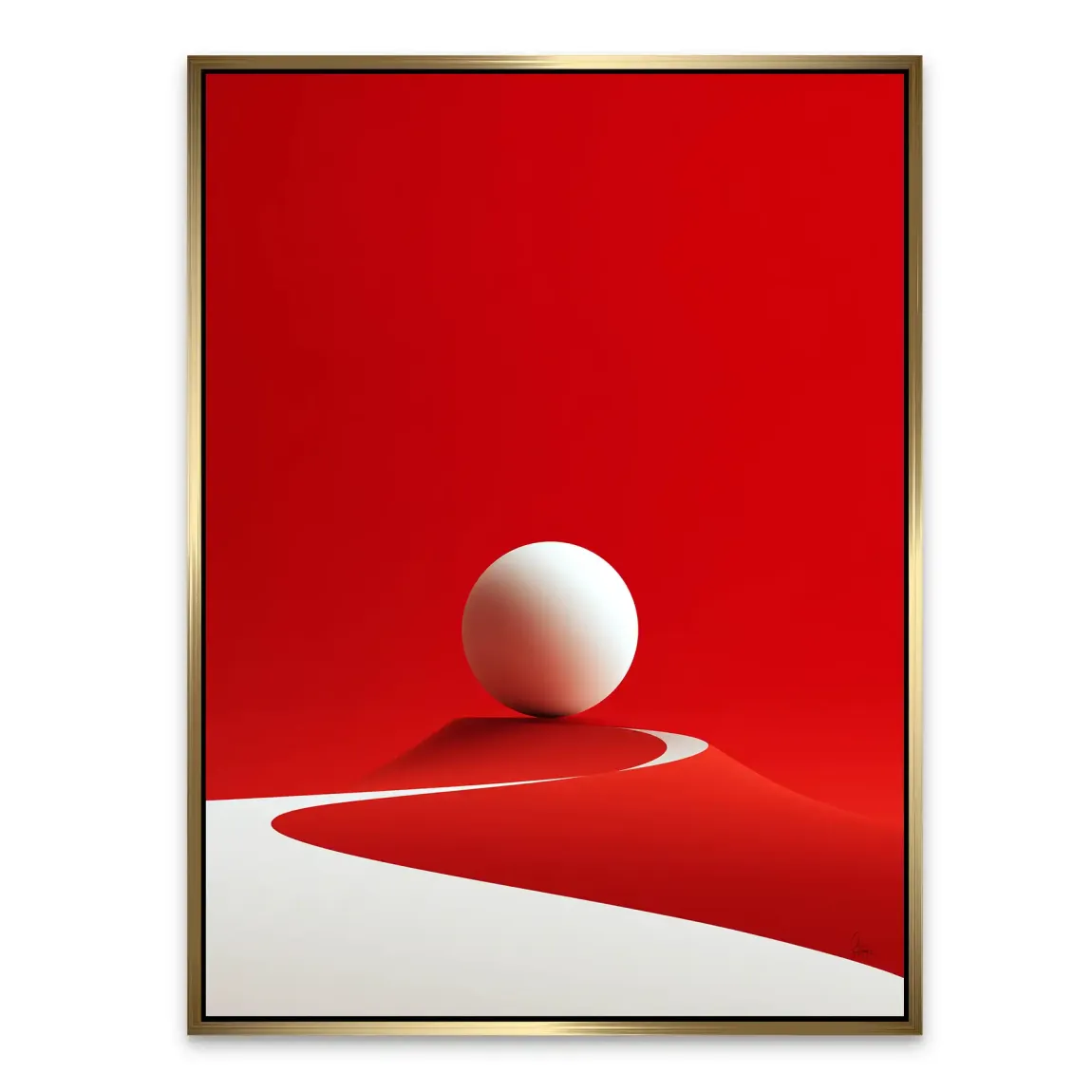 Rote Sphäre Alu Dibond Wandbild