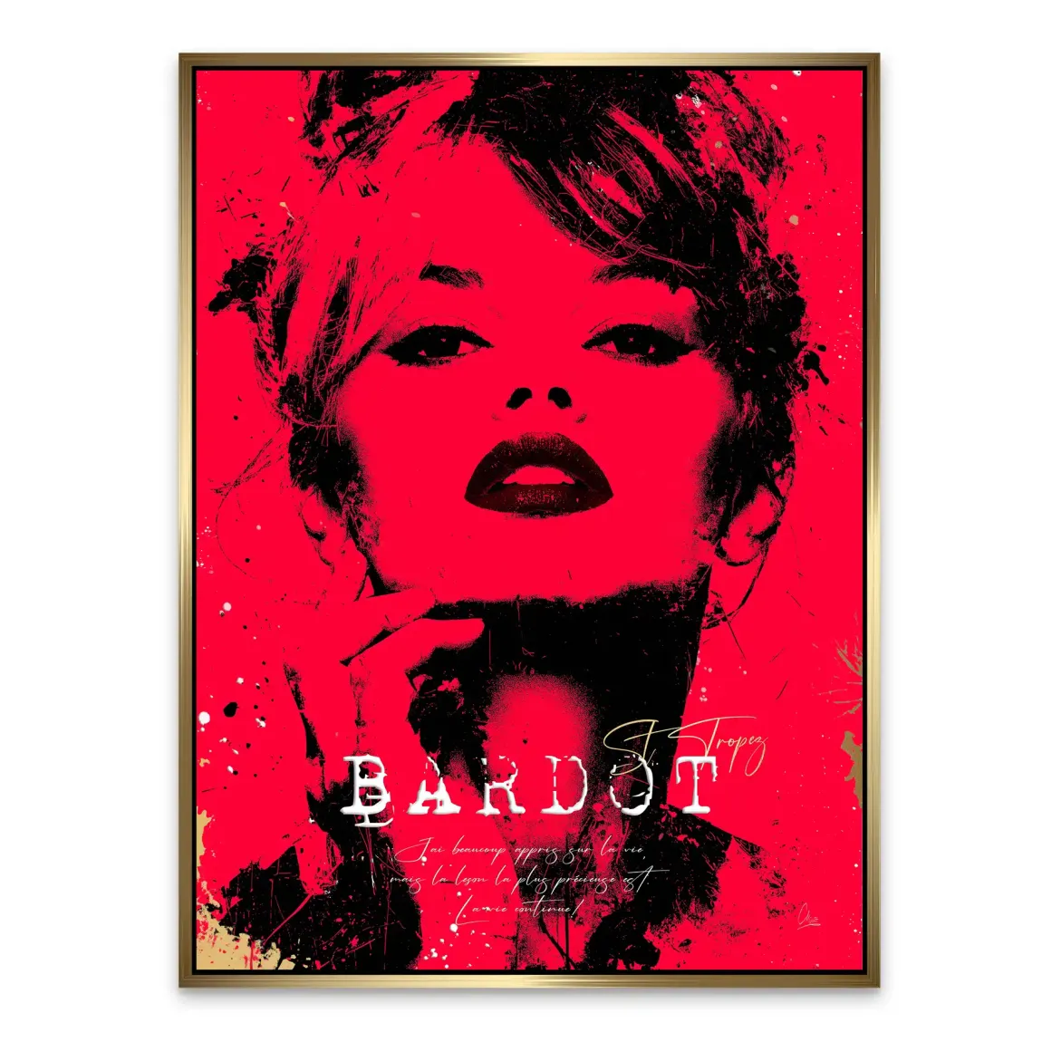 Brigitte Bardot Red Art Alu Dibond Bild