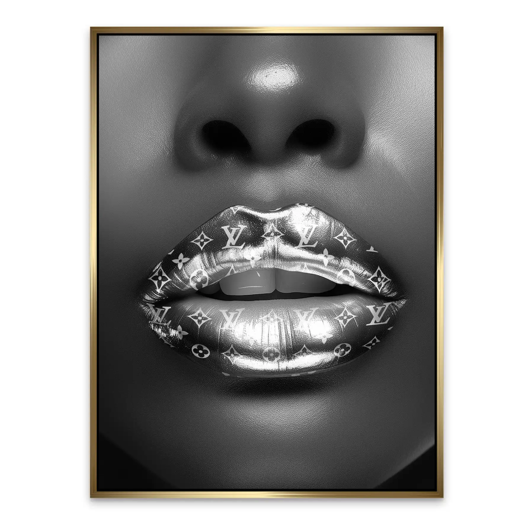 Vuitton Silver Lips AluDibond Bild INGALERIE