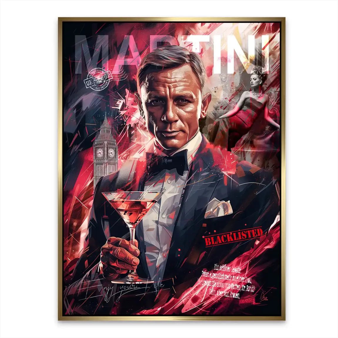 Bond Martini Style Alu Dibond Bild INGALERIE