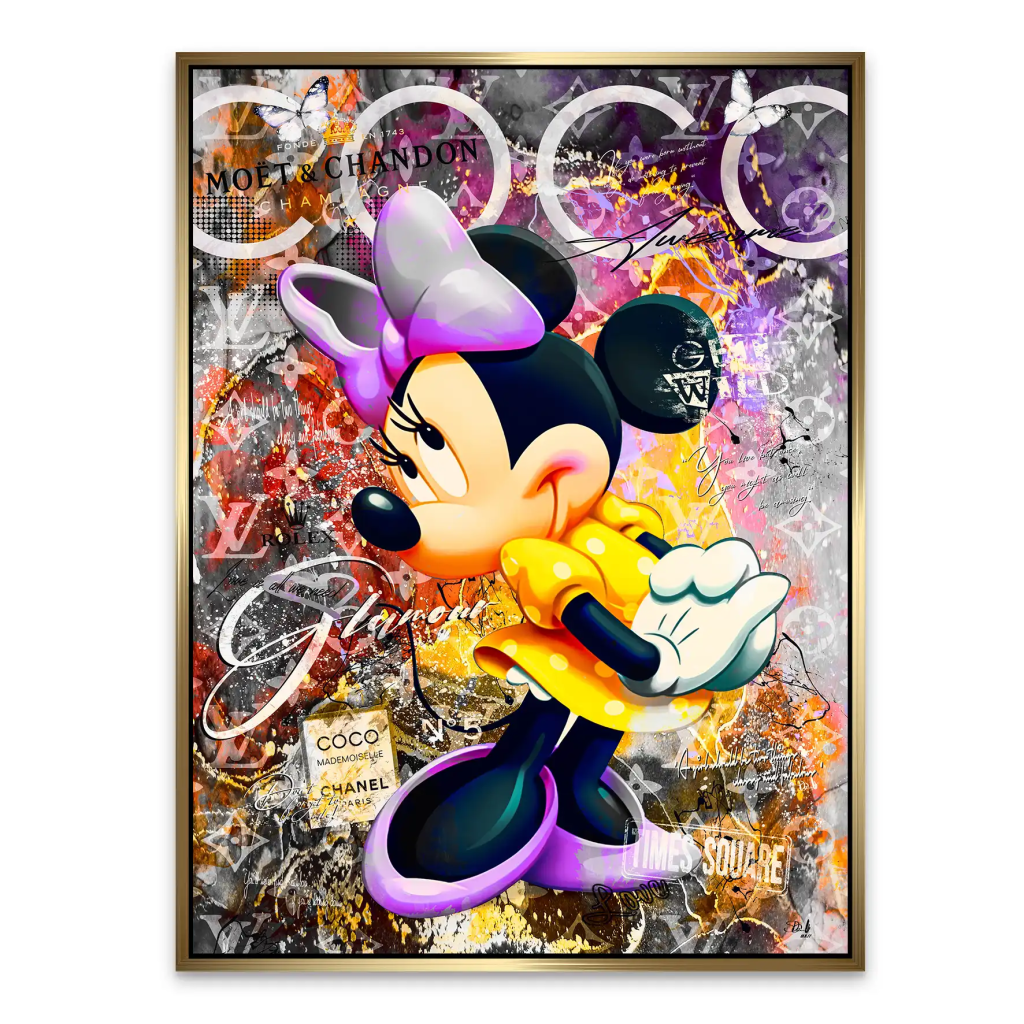 Minnie Maus Glamour Pop Art AluDibond Bild INGALERIE