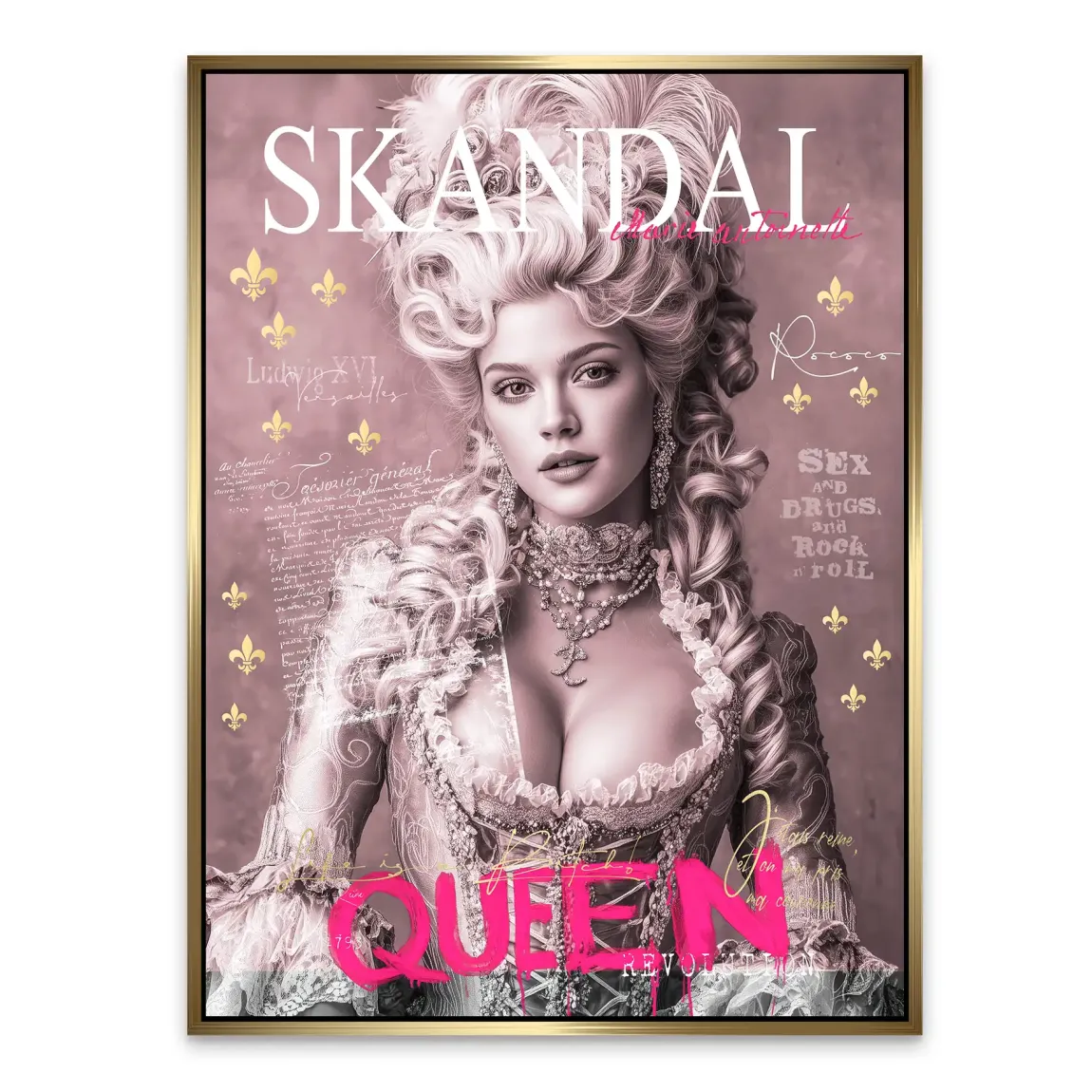 Marie Antoinette Queen Pop Art Alu Dibond Bild