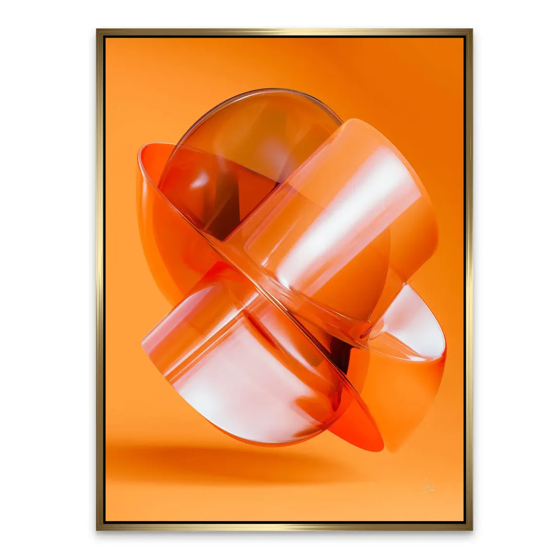 Orange Amber Abstrakt Alu Dibond Bild