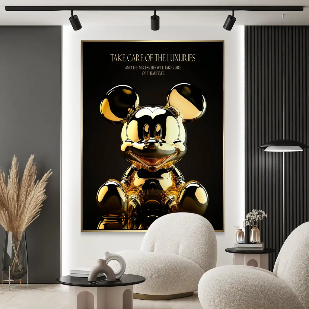 Micky Gold Pop Art AluDibond Bild INGALERIE