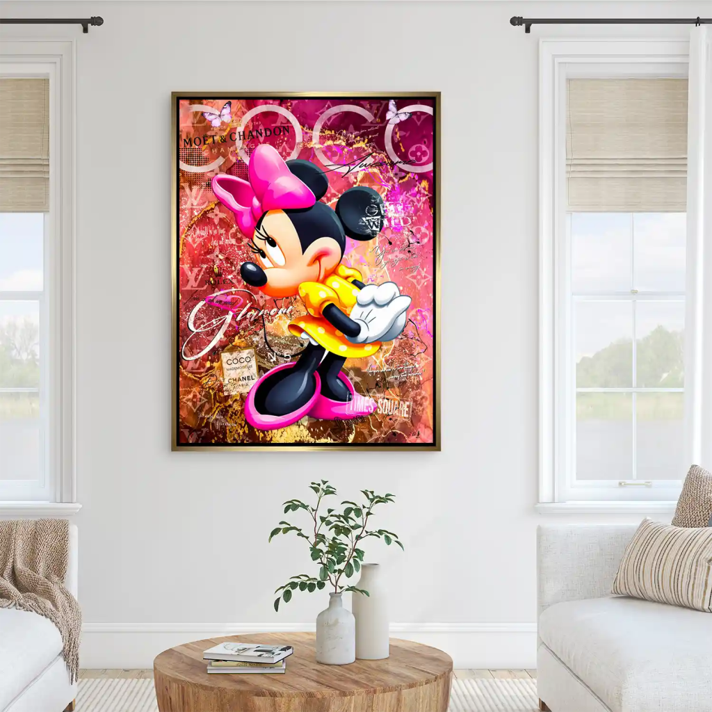 Minnie Maus Moet Pop Art AluDibond Bild INGALERIE