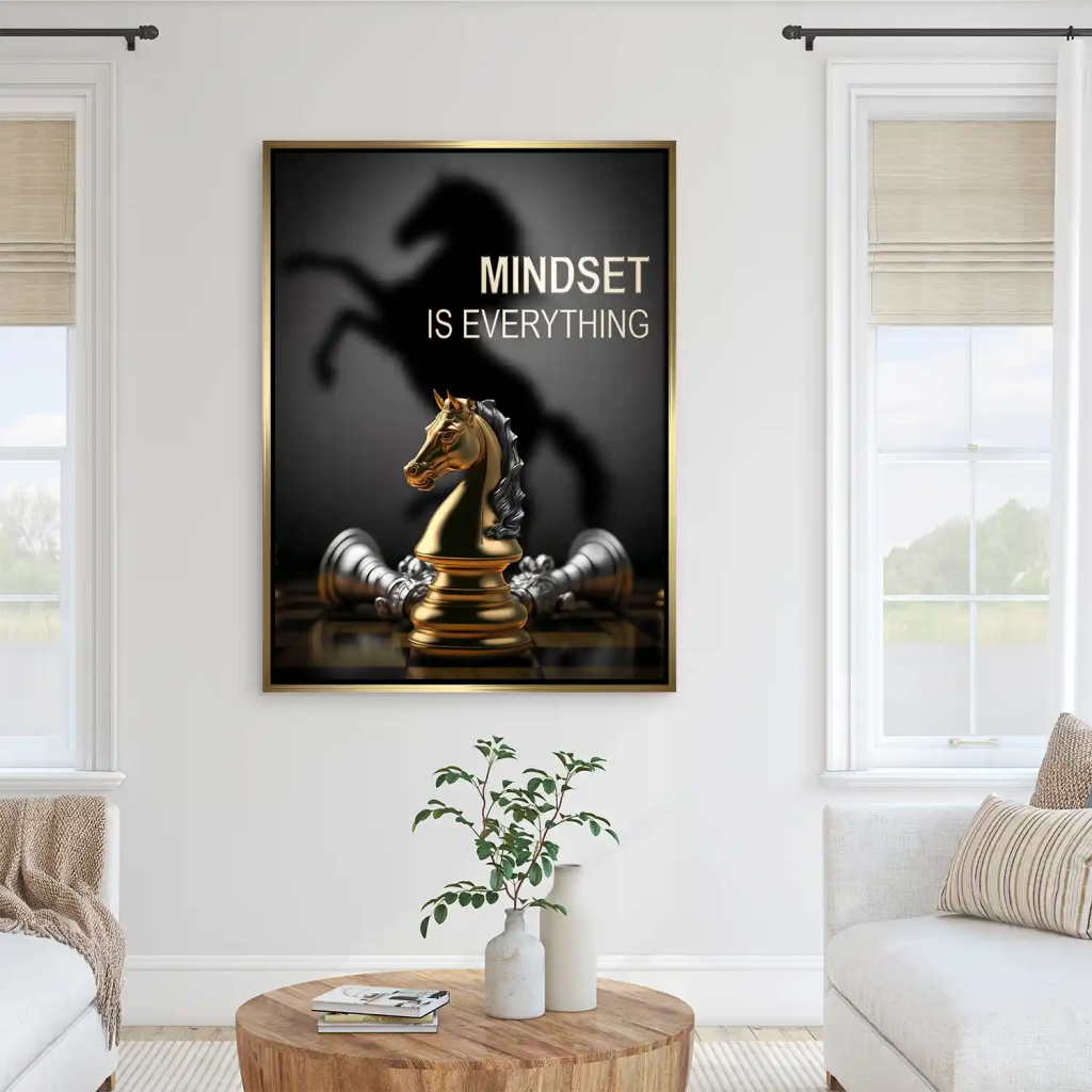 Motivation Schachfigur Springer AluDibond Bild INGALERIE