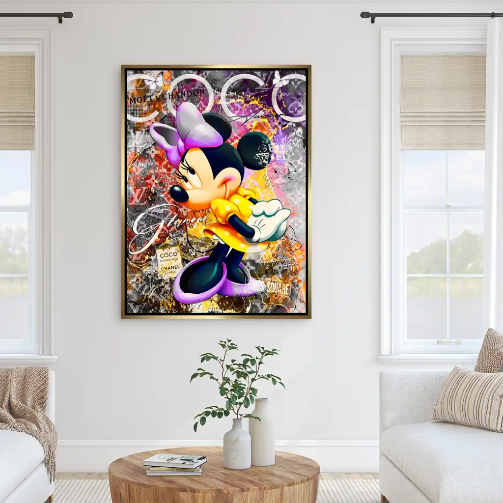 Minnie Maus Glamour Pop Art AluDibond Bild INGALERIE