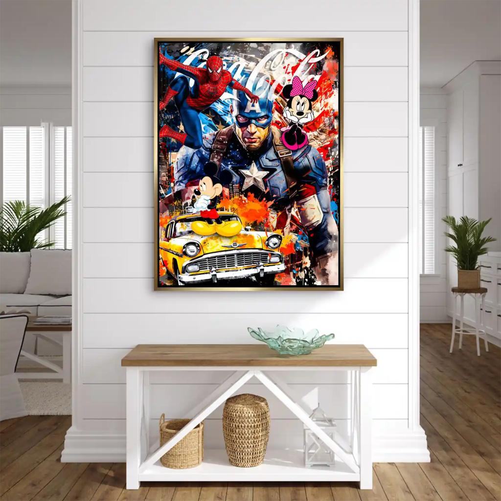 Captain Amerika Pop Art Alu Dibond Bild INGALERIE