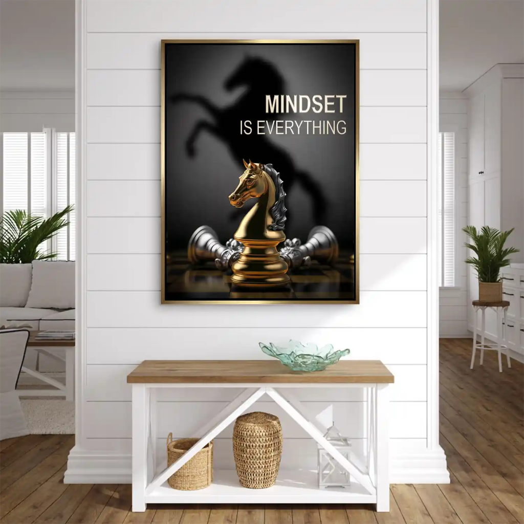 Motivation Schachfigur Springer AluDibond Bild INGALERIE