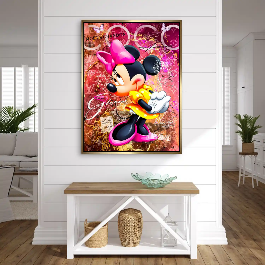 Minnie Maus Moet Pop Art AluDibond Bild INGALERIE