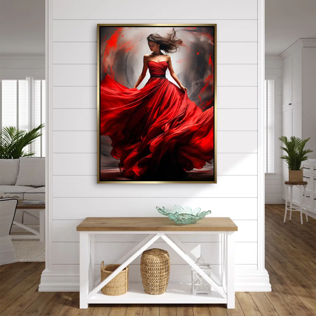 Woman In Red AluDibond Bild INGALERIE