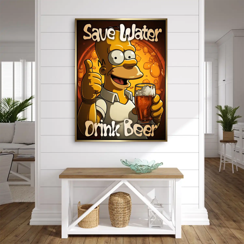 Homer Drink Beer AluDibond Bild INGALERIE