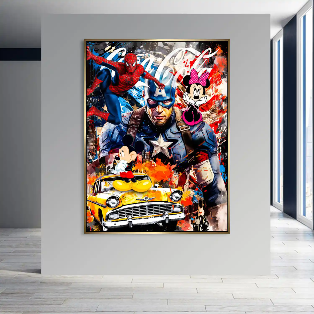 Captain Amerika Pop Art Alu Dibond Bild INGALERIE