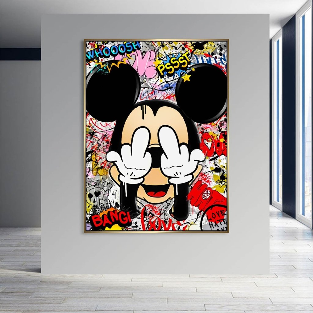 Bad Micky Maus Graffiti Art AluDibond Bild INGALERIE