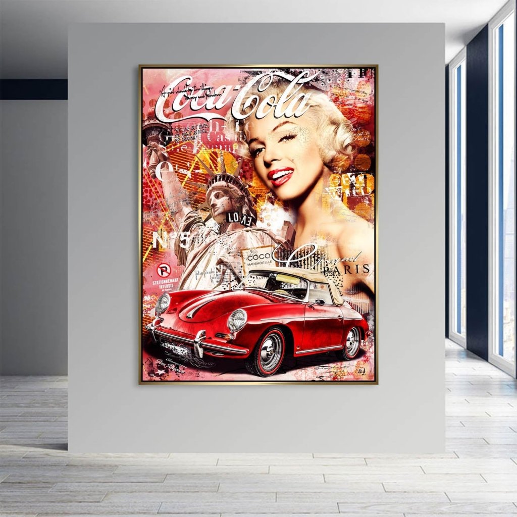 Marilyn Monroe Speedster Pop Art AluDibond Bild INGALERIE