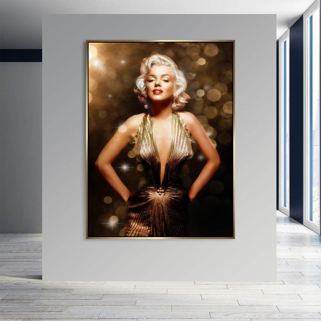 Marilyn Monroe Gold Style AluDibond Bild INGALERIE