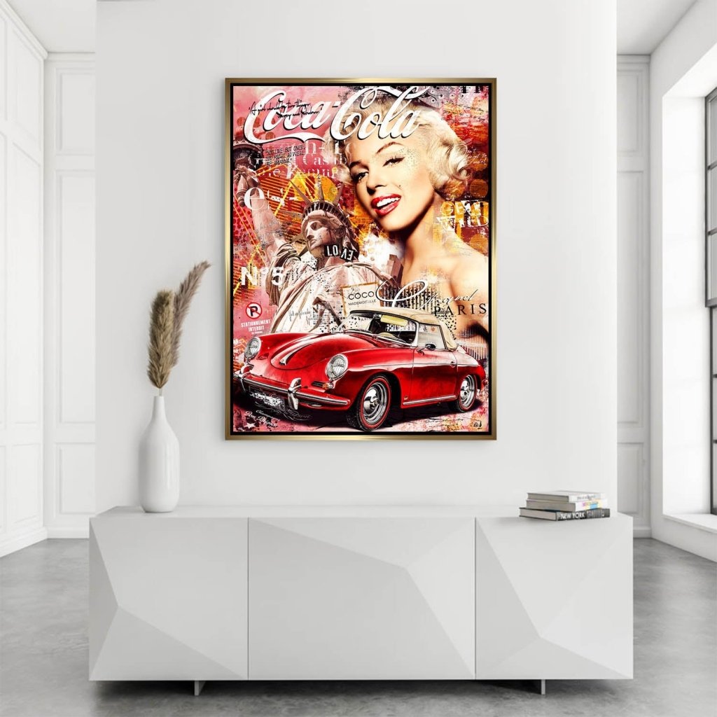 Marilyn Monroe Speedster Pop Art AluDibond Bild INGALERIE