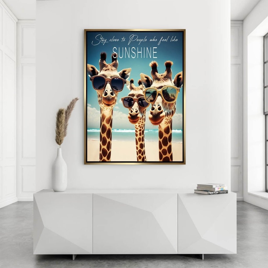 Giraffe Sunshine AluDibond Bild INGALERIE