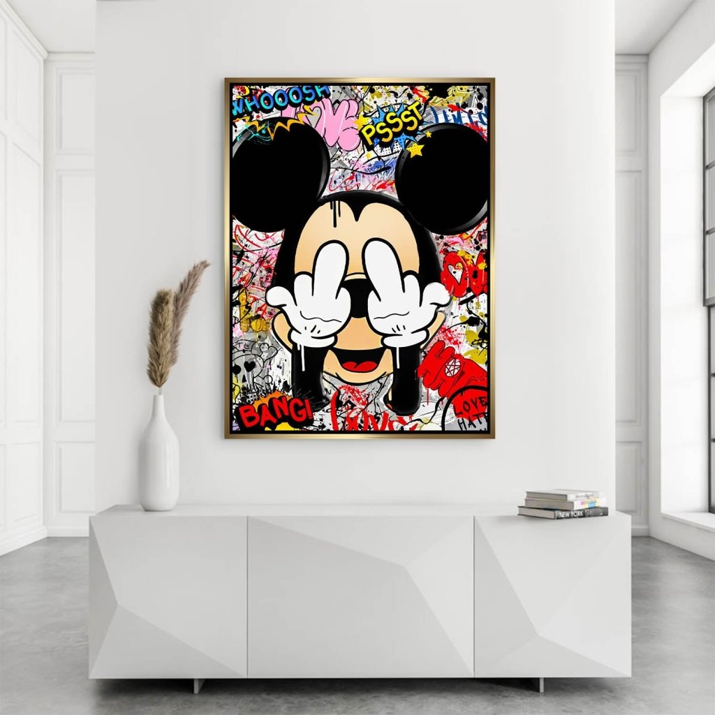 Bad Micky Maus Graffiti Art AluDibond Bild INGALERIE