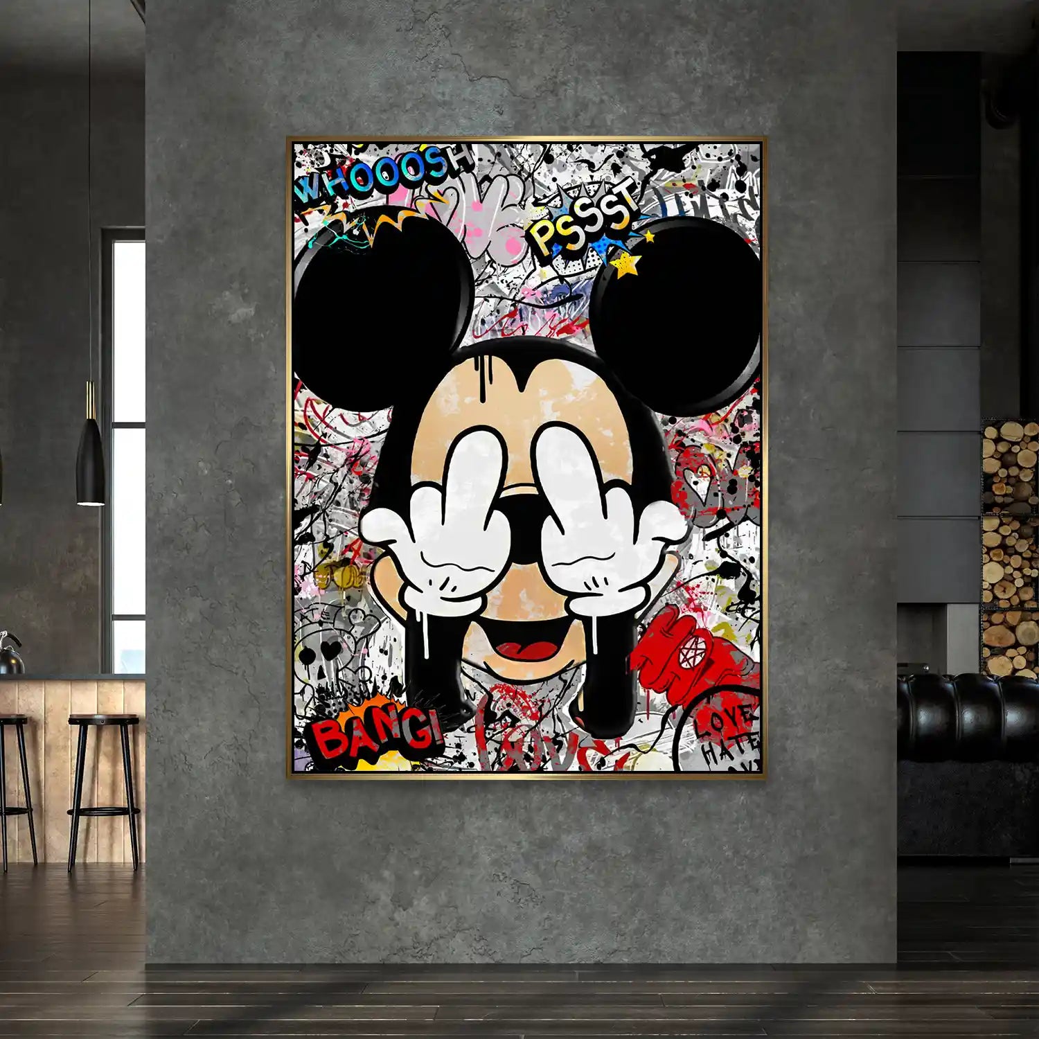 Micky Graffiti Street Art AluDibond Bild INGALERIE