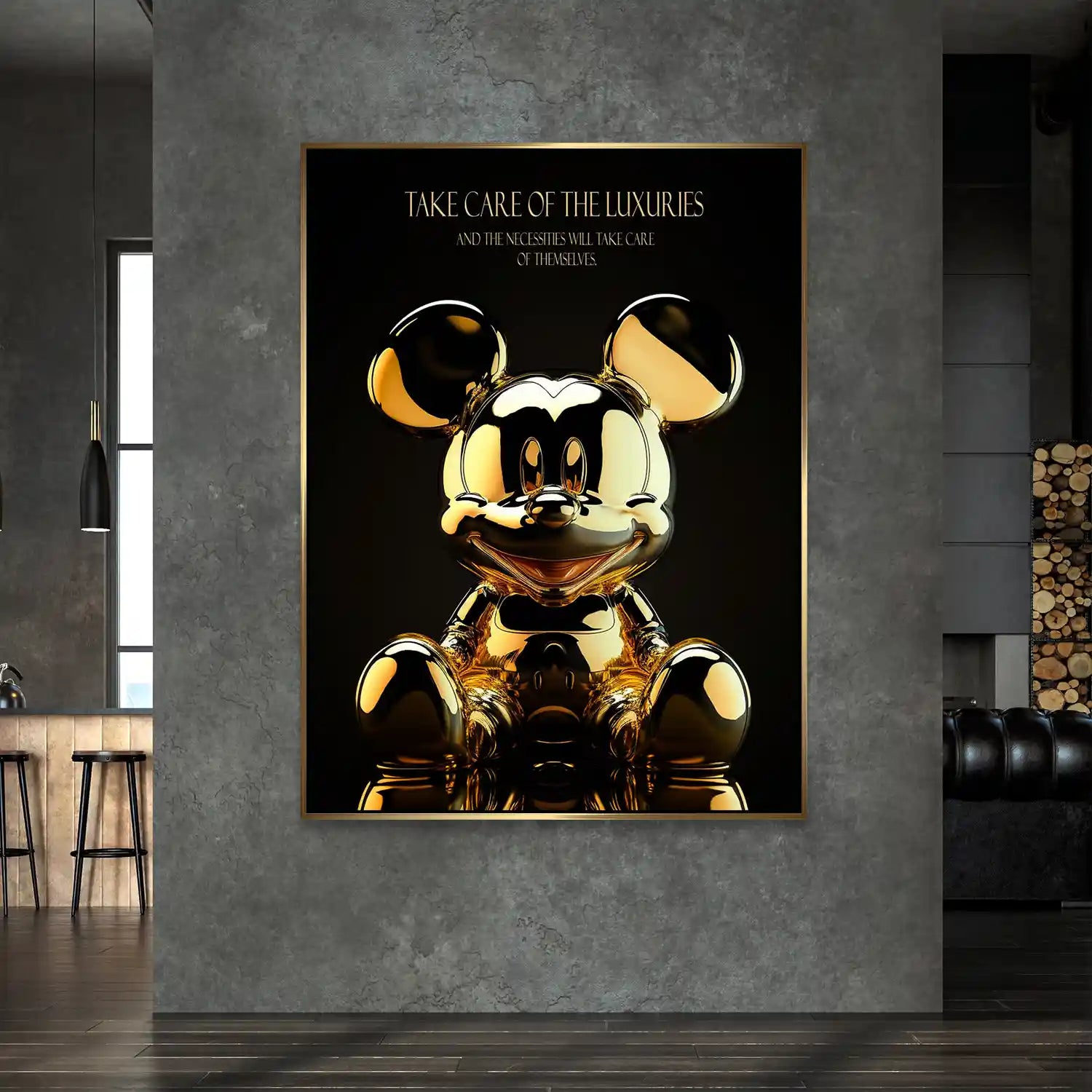 Micky Gold Pop Art AluDibond Bild INGALERIE