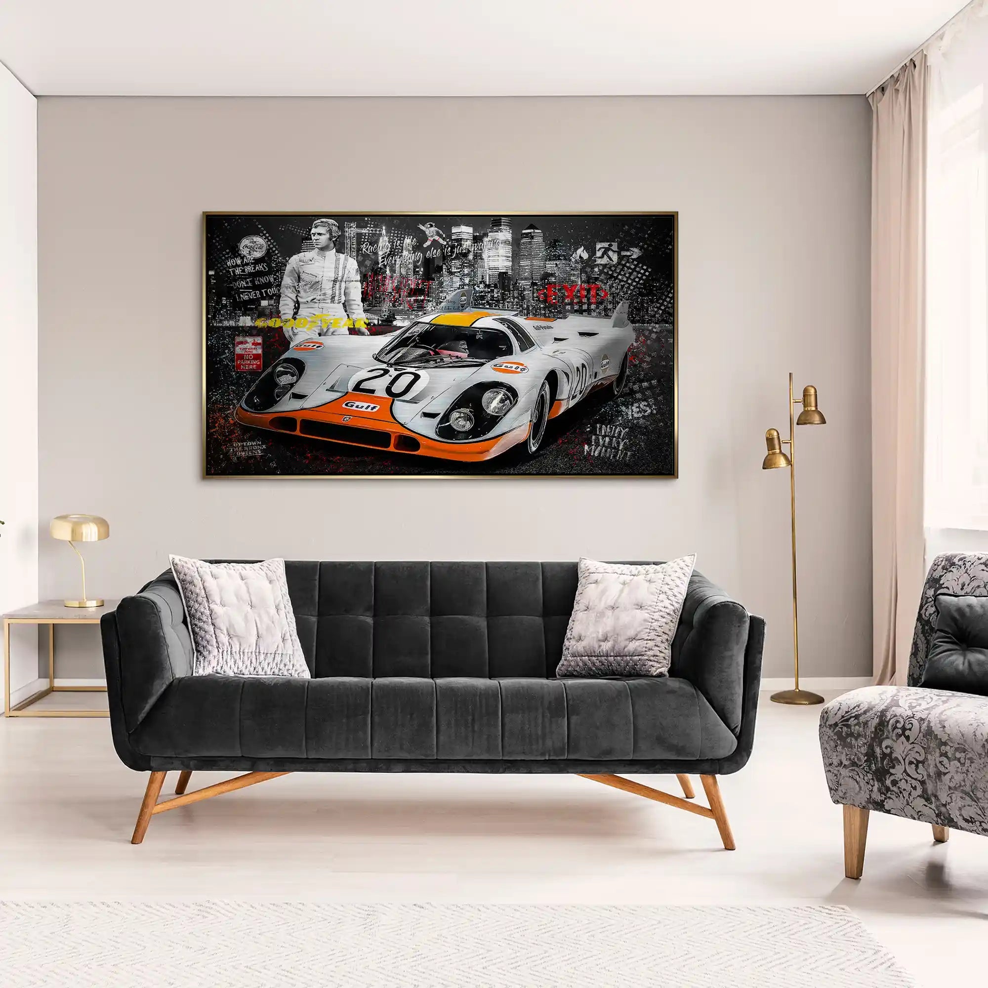 Steve McQueen Porsche 917 Black Style Alu Gebürstet INGALERIE