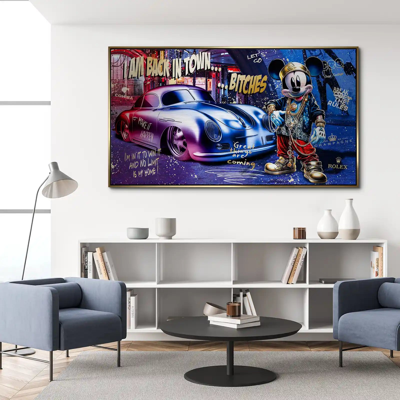 Micky Porsche 356 Pop Art Style Alu Gebürstet INGALERIE