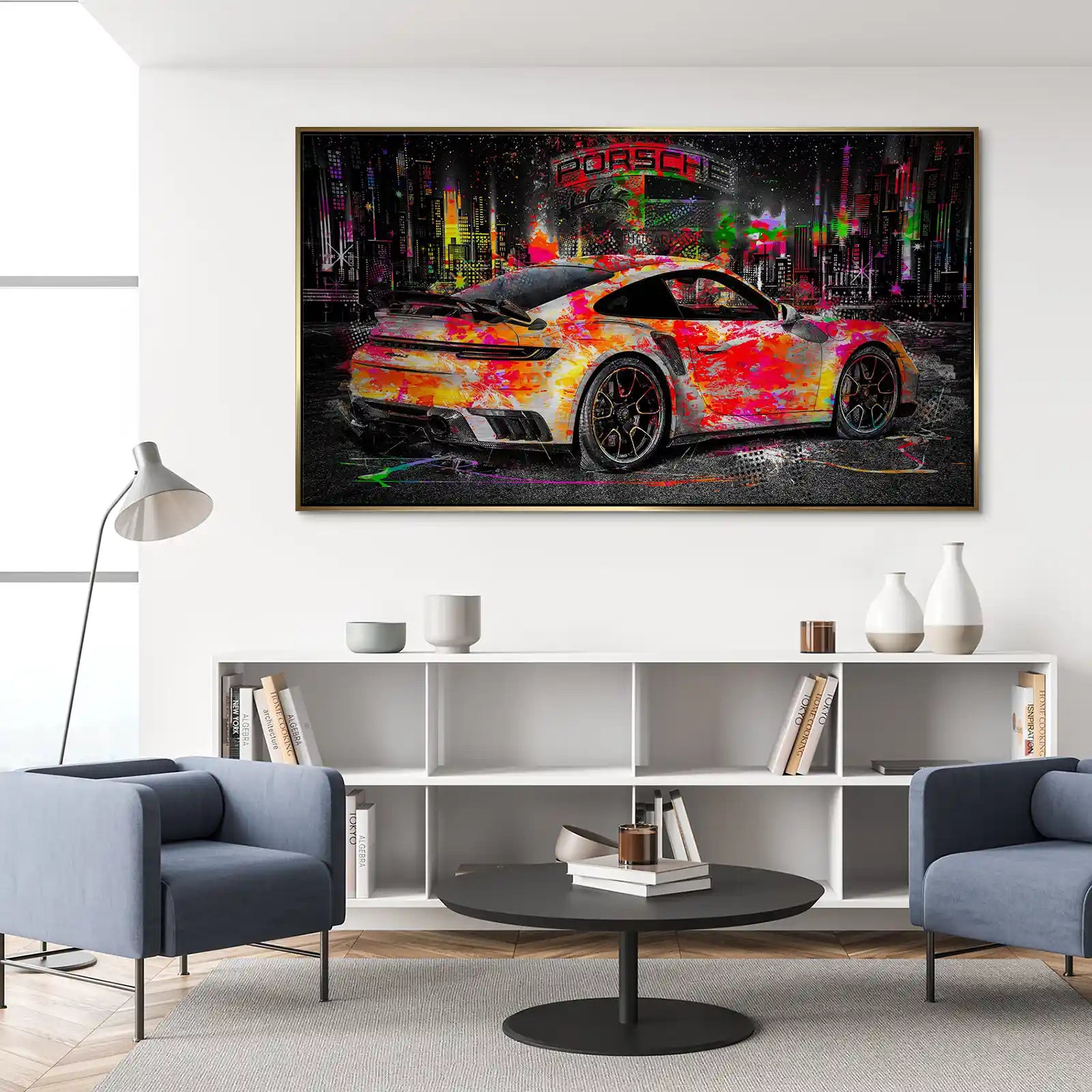 Porsche 911 Turbo Pop Art Style Alu Gebürstet INGALERIE