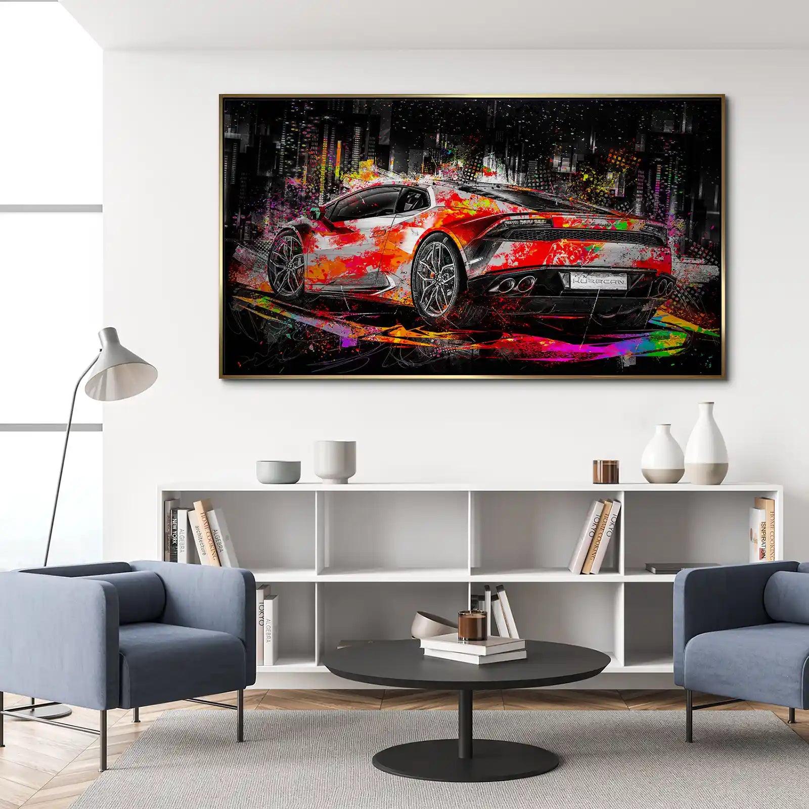 Lambo Huracan Pop Art Style Alu Gebürstet INGALERIE