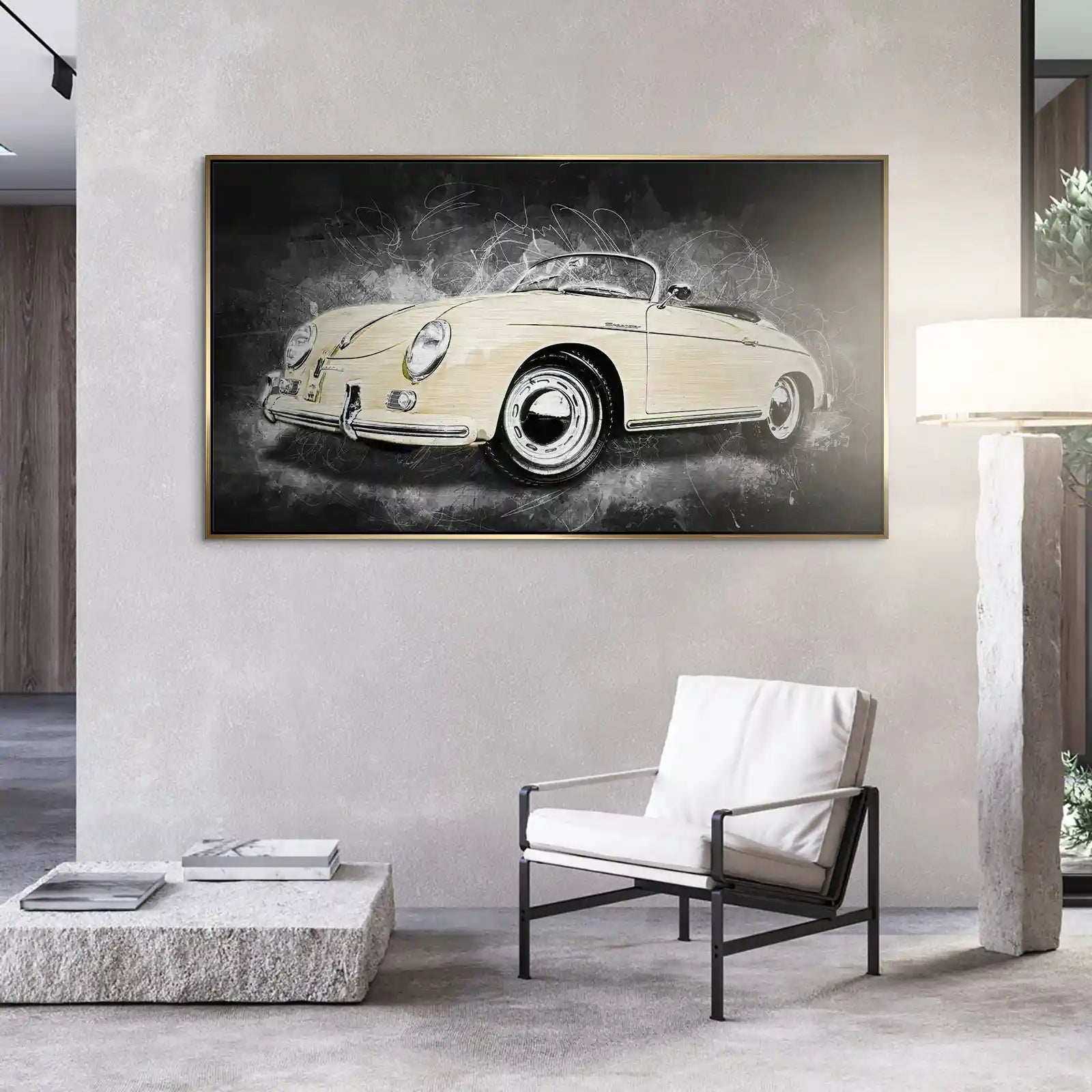 Retro Porsche Speedster Abstrakt Style Alu Gebürstet INGALERIE