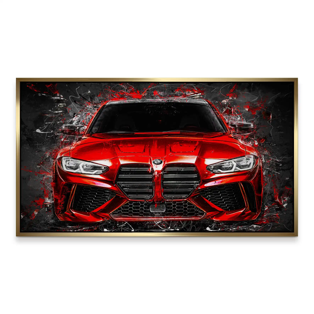 BMW M4 Abstrakt Red Style Alu Gebürstet INGALERIE