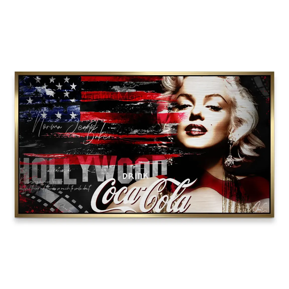 Marilyn Hollywood Glamour Alu Gebürstet