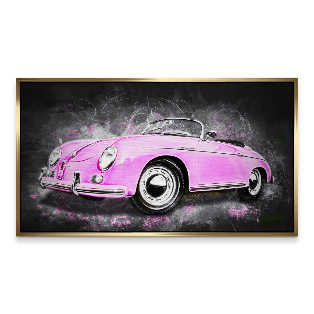 Pink Porsche Speedster Abstrakt Style Alu Gebürstet INGALERIE